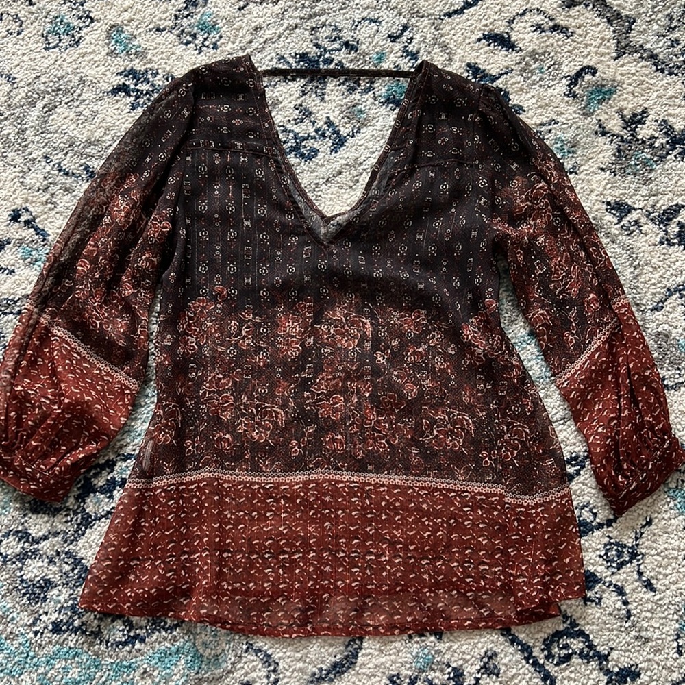 MANGO patterned long sleeve with specs of glitter